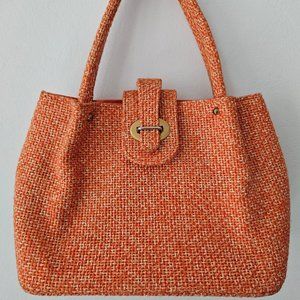 Beautiful Mint Condition 1960's Orange Wool Purse